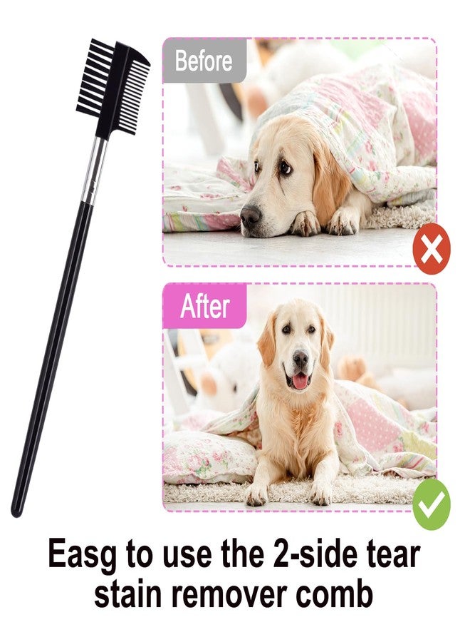 CAPHONT 6 Pack Flea Comb for Cats Dogs,Stainless Steel Dog Cat Grooming Combs With Rounded Teeth,Double-Sided Tear Stain Remover,Dematting Comb For Dogs Cats Ideal for Small, Medium & Large Pets (Pink) - Image 5